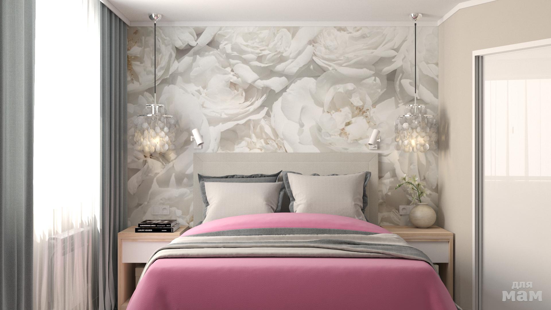 Дизайн Спальни В Светлых Тонах С Фотообоями