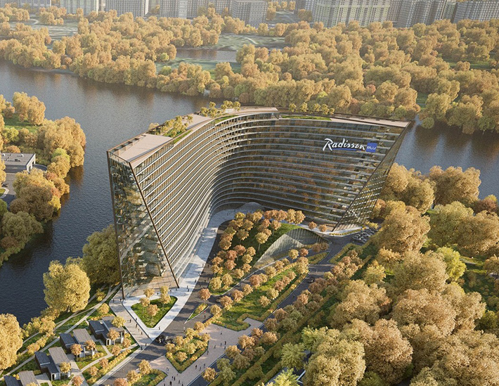 Грандиозный отель radisson blu moscow riverside с потрясающей панорамой