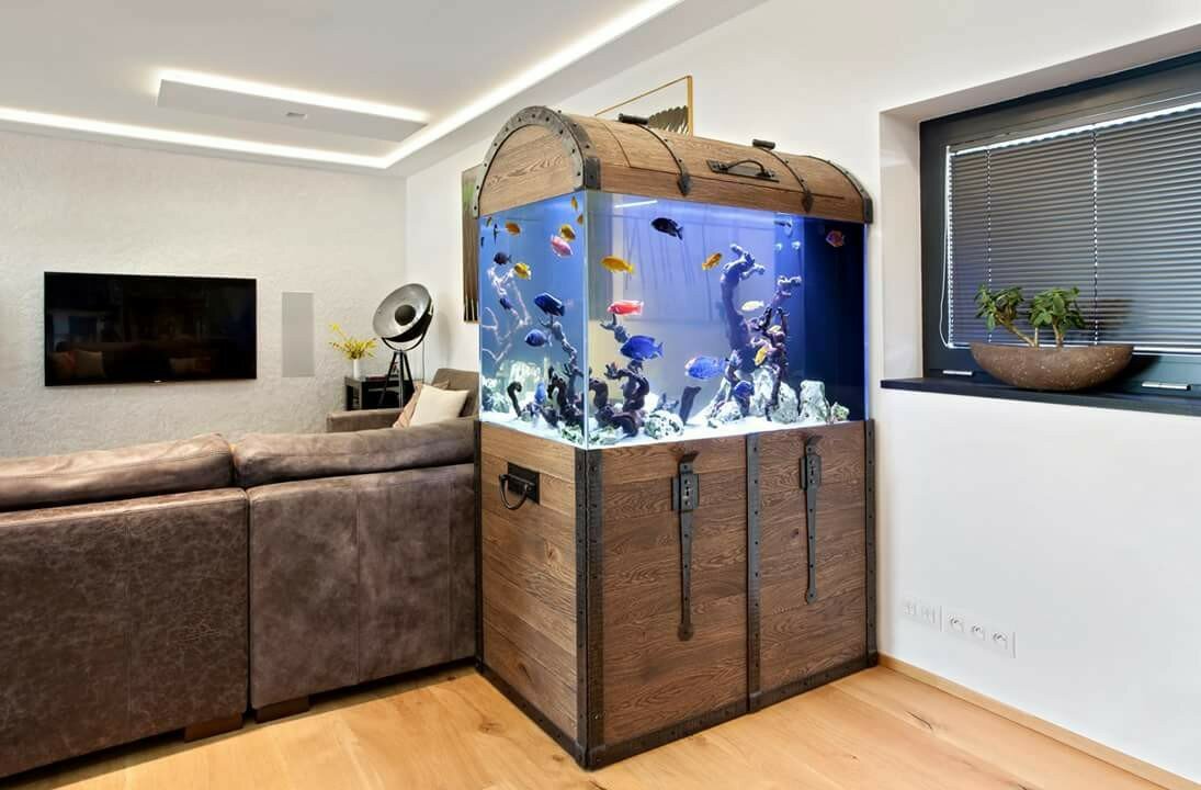 Дизайн комнаты с аквариумом фото — ремонт в квартире