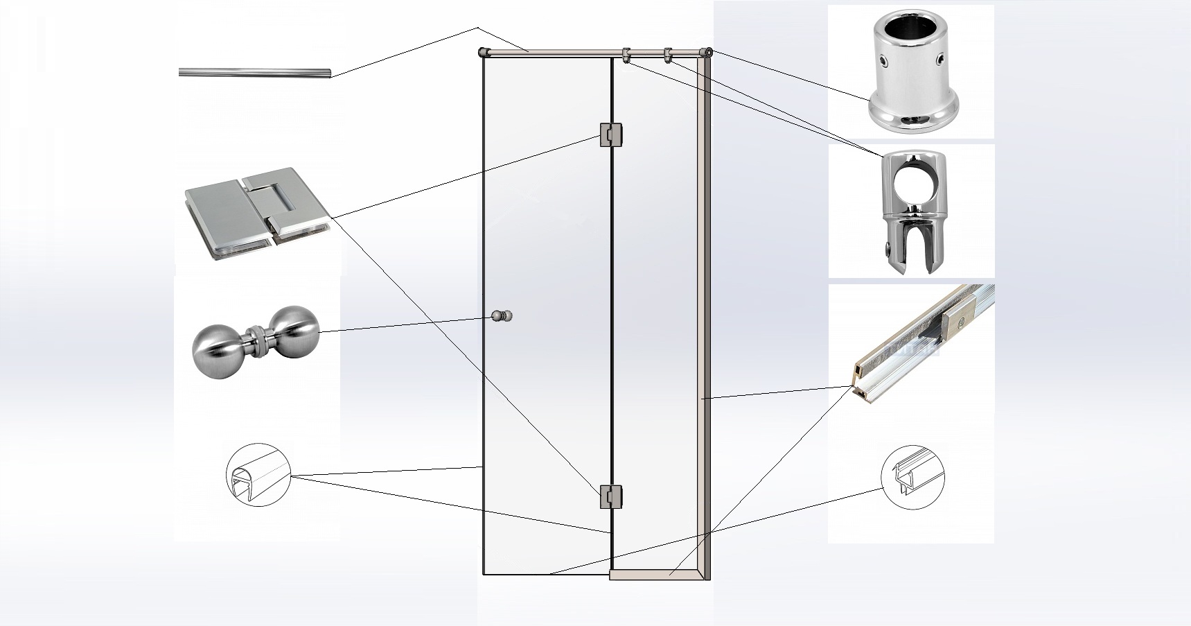 Фурнитура Титан для душевых