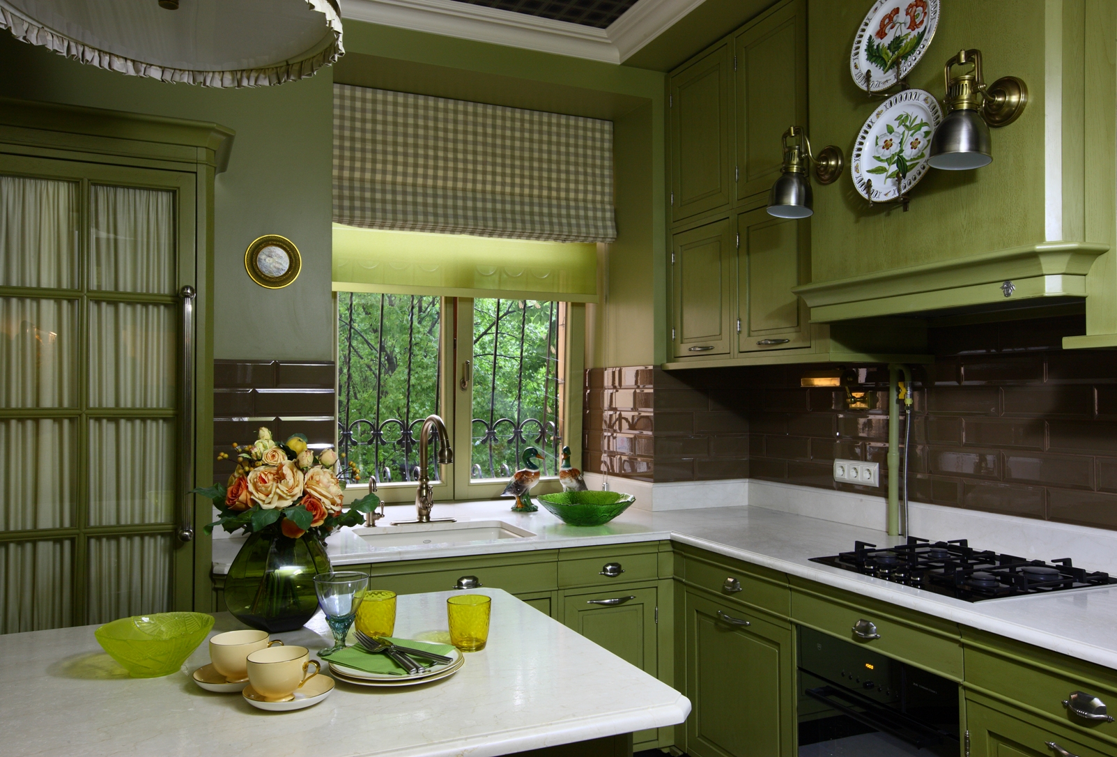 Сочетание цветов в интерьере кухни фото зеленый