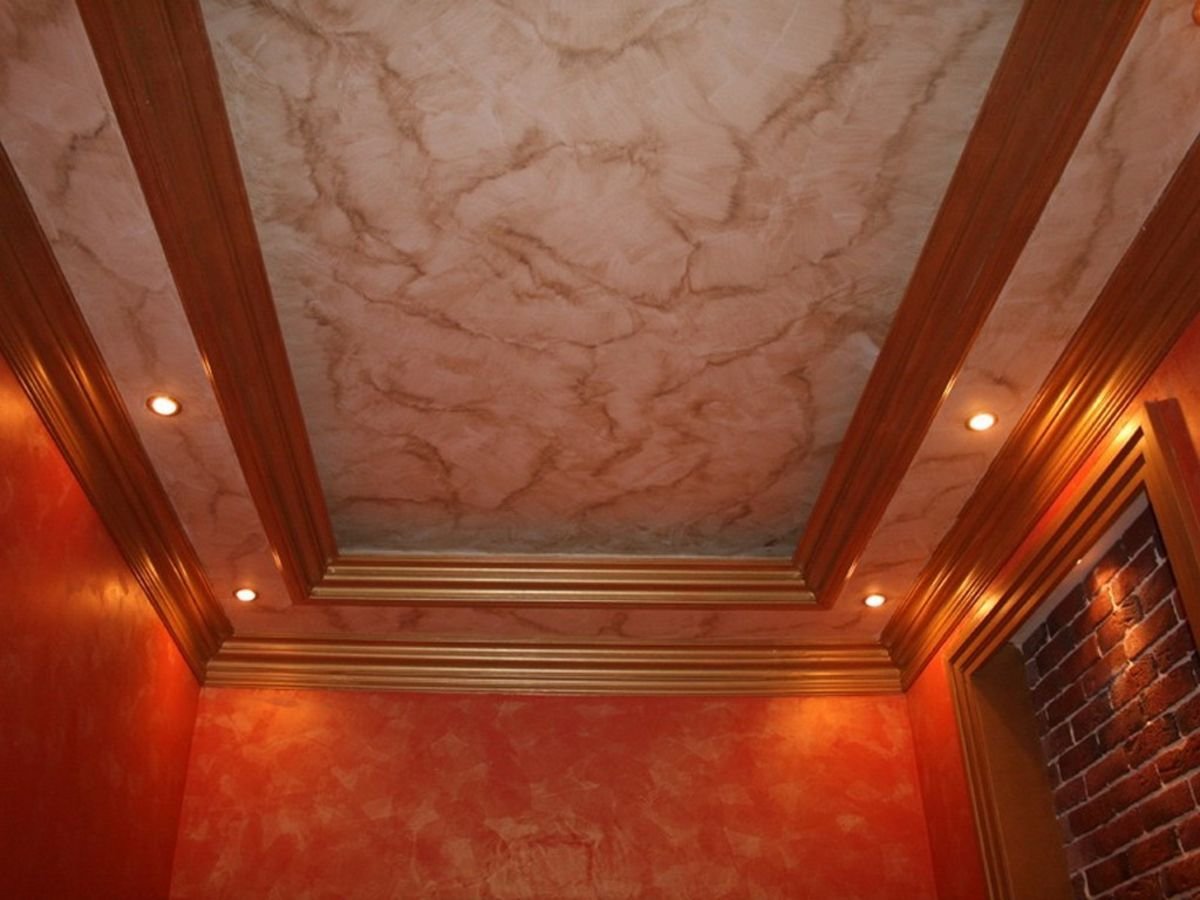 Декоративной штукатурка потолка из гипсокартона – фото и видео инструкция