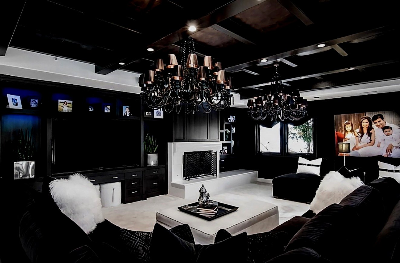 Черный цвет в дизайне гостиной: мрачность или динамичность (46 фото)
