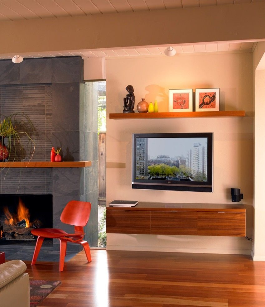 Телевизор на стене: выбор места расположения, дизайн, цвет, декор стены вокруг экрана