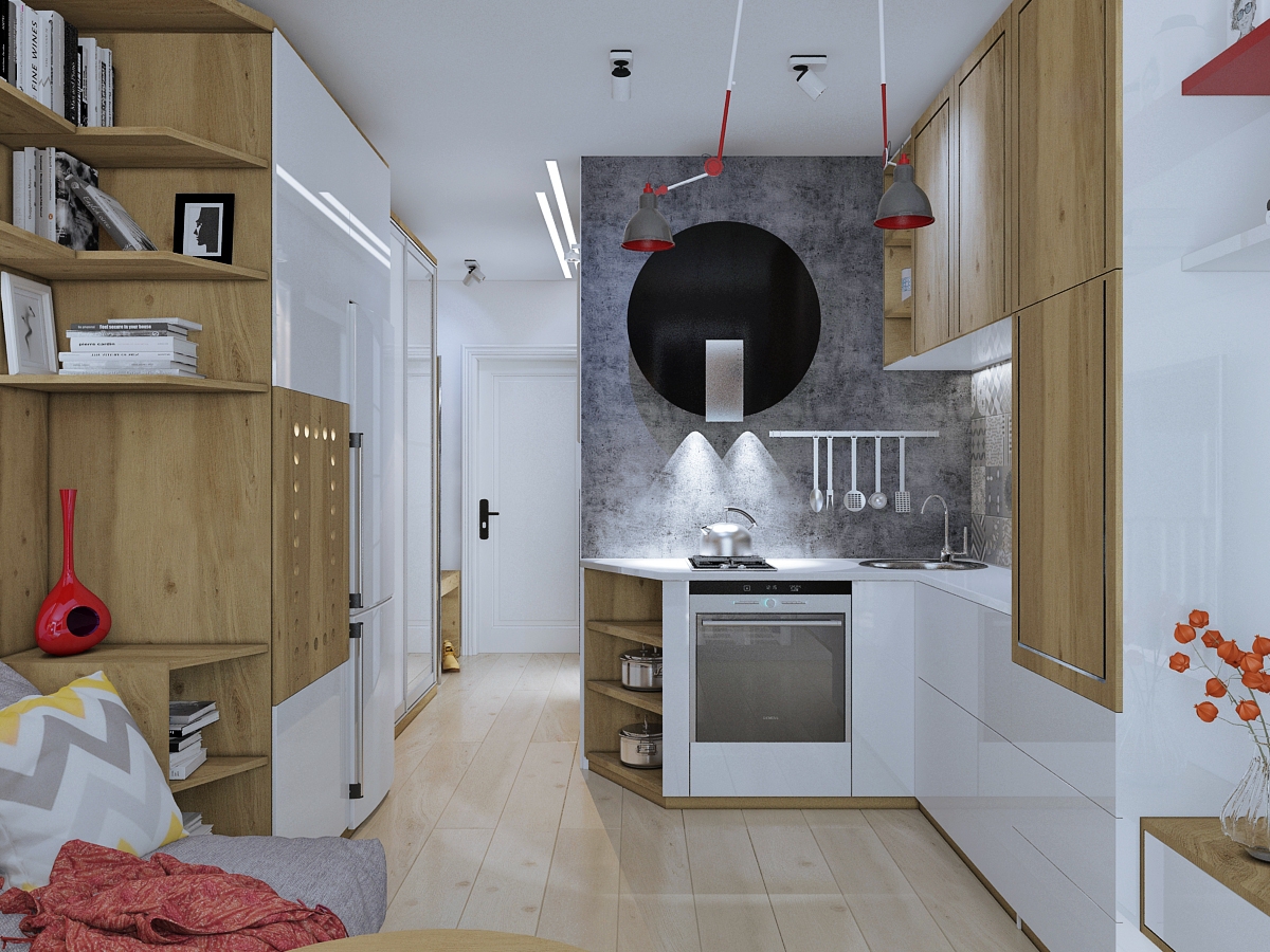 Кухни в студиях на 20 кв м: дизайн и планировка