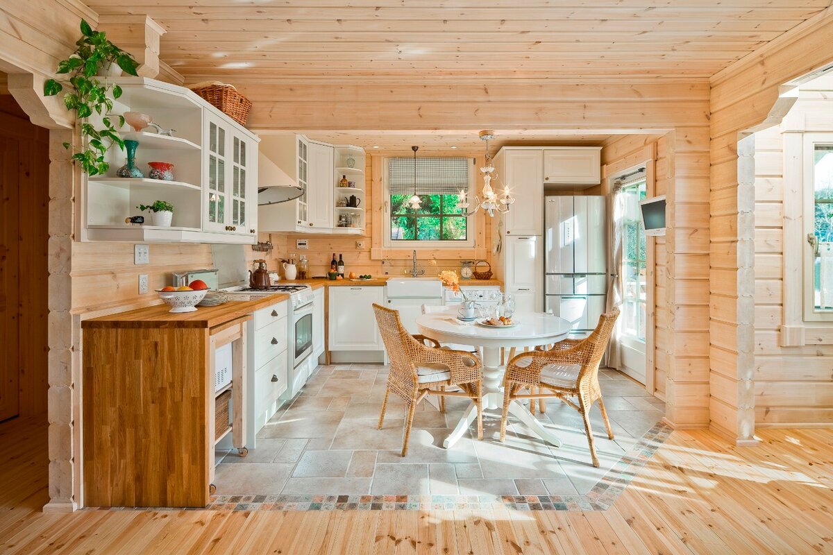 дизайн интерьера в деревянном доме фото