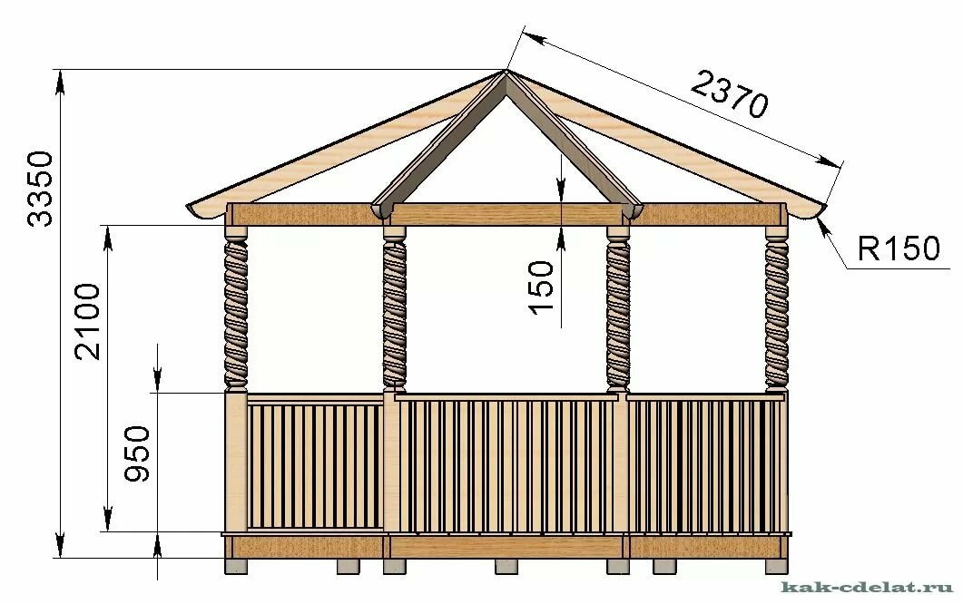 Схема беседки из дерева своими руками 3 на 3