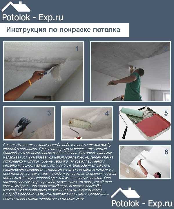 Как покрасить потолок водоэмульсионной краской без разводов