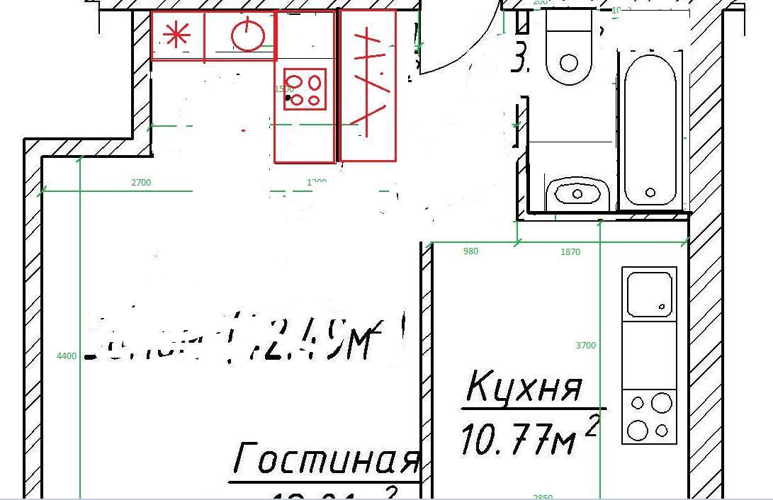 Дизайн кухни, совмещённой с прихожей