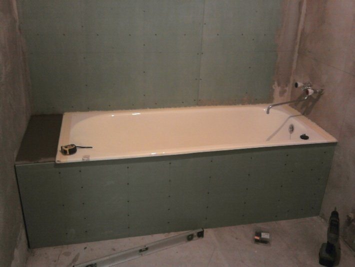 Влагостойкий гипсокартон в ванной под плитку - размеры водостойкого гипсокартона