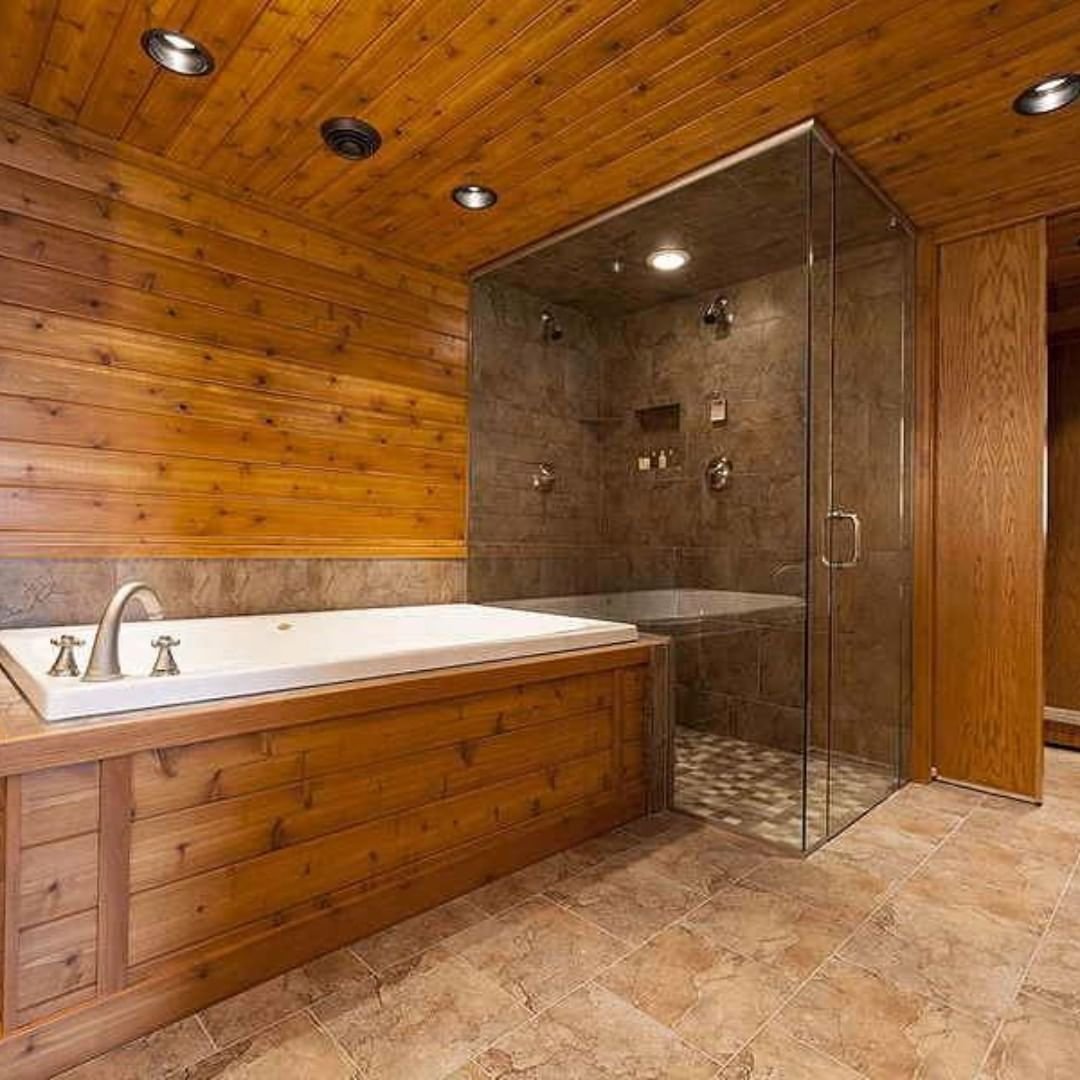 Отделка ванных комнат в деревянных домах: дизайн и фото