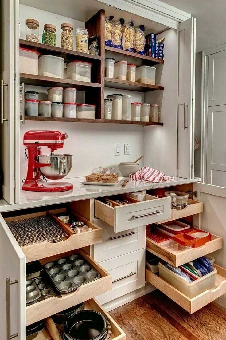 организация хранения в угловом шкафу на кухне
