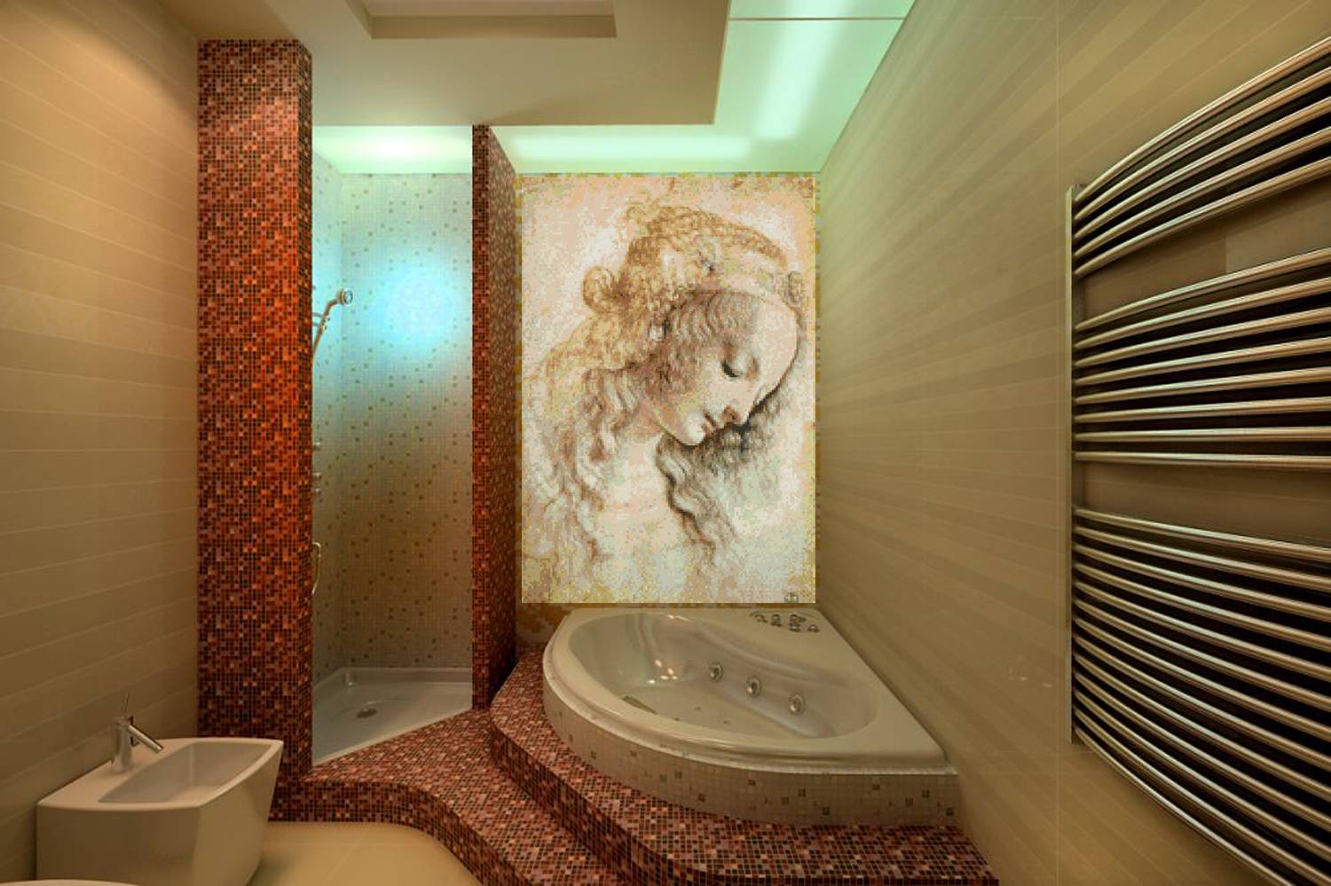 Панно из плитки в ванную: 200 фото лучших новинок и вариантов дизайна с использованием керамической или стеклянной плиточной мозаики