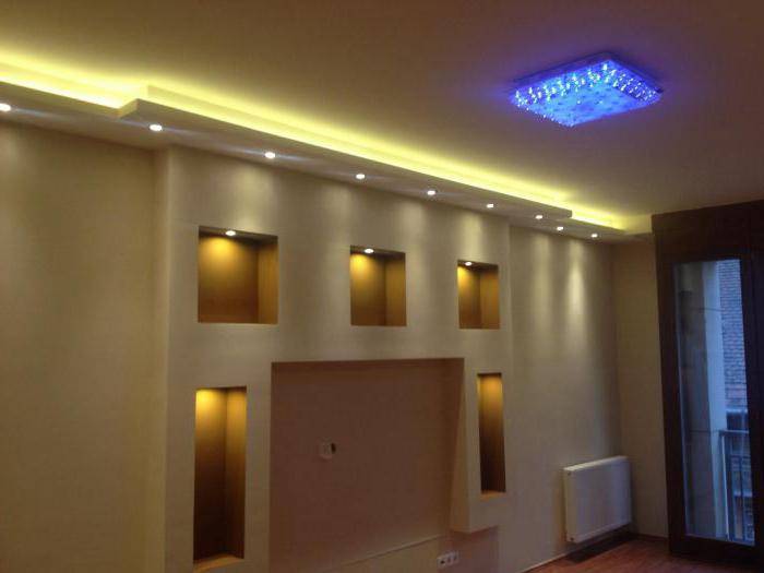 Потолок из гипсокартона с подсветкой своими руками: пошаговая инструкция с фото, видео