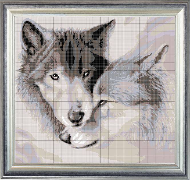 Волки вышивка крестом грациозных хищников (схемы)