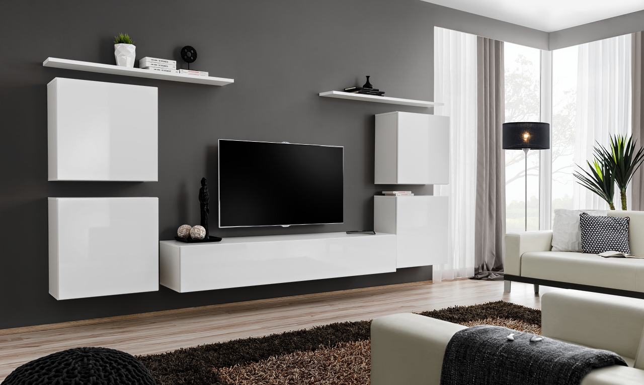 Белая стенка для гостиной - фото мебели и рекомендации