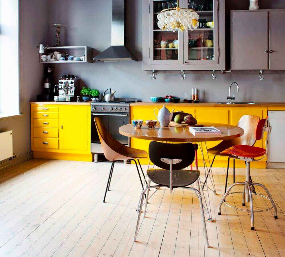кухня в желтых тонах дизайн