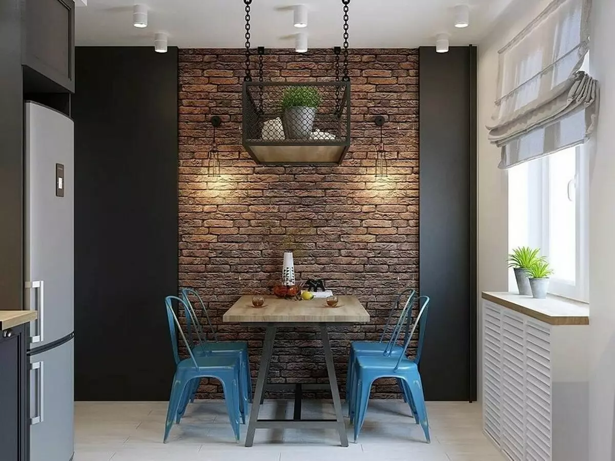 декор стены на кухне в обеденной зоне современном стиле