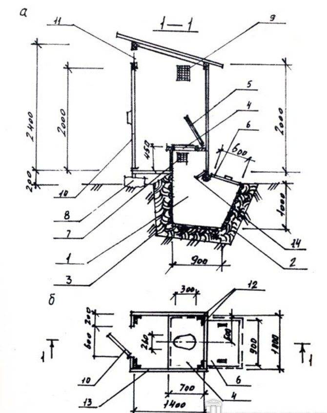 Уличный туалет чертежи