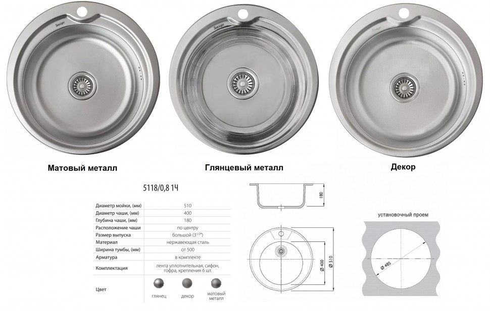 Размеры мойки для кухни: как подобрать для накладных, круглых, угловых форм