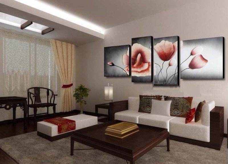 Модульные картины в интерьере квартир и домов > 60 фото-идей для размещения в гостиной, спальне, прихожей