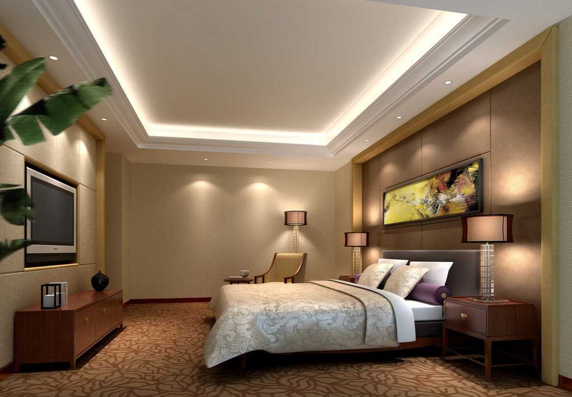 Потолок из гипсокартона для спальни - 45 фото идей дизайна