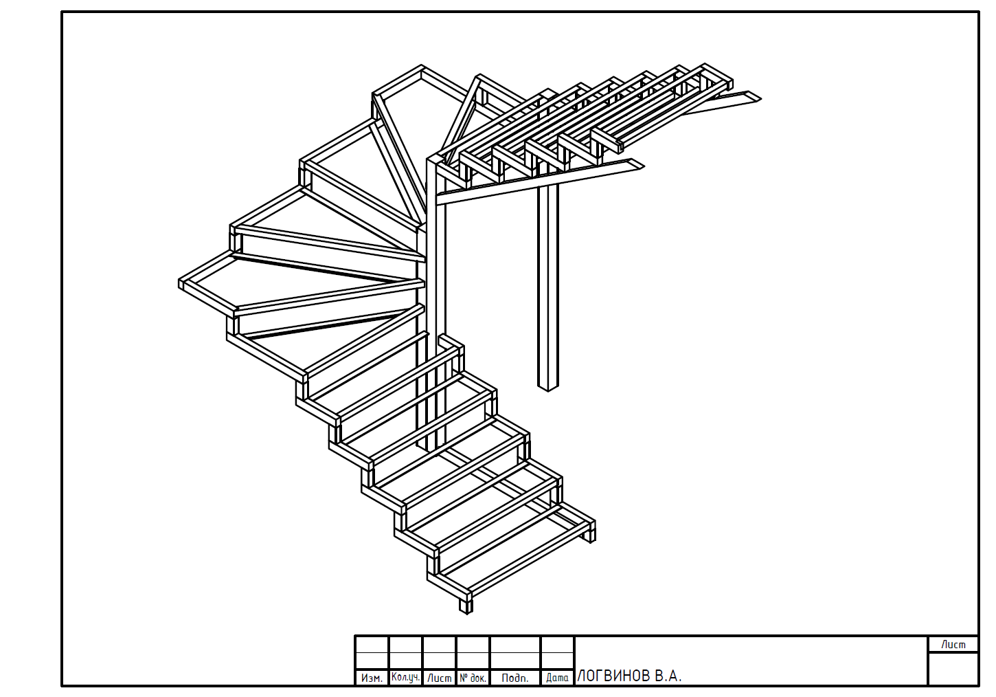 Лестница 180 градусов: выбор формы и вида [расчет параметров]