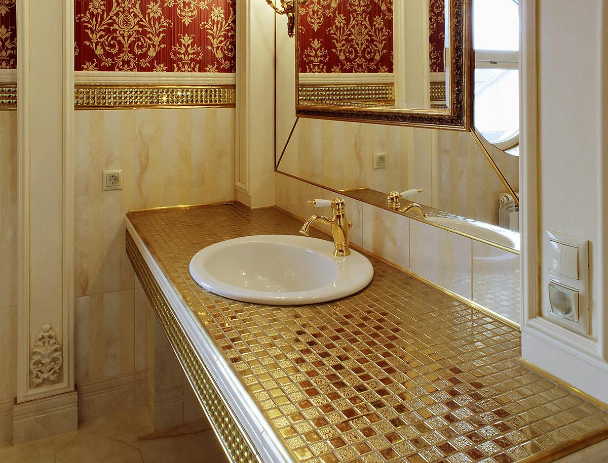 Ванная столешница из мозаики