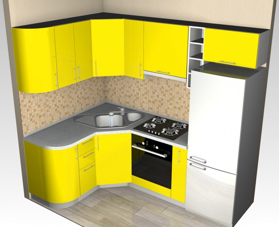 Кухонный гарнитур для маленькой кухни 8м2 угловой фото