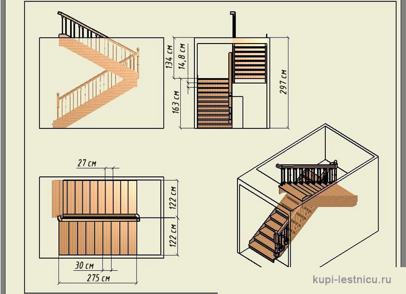 Как рассчитать лестницу с поворотом - строим лестницу в частном доме