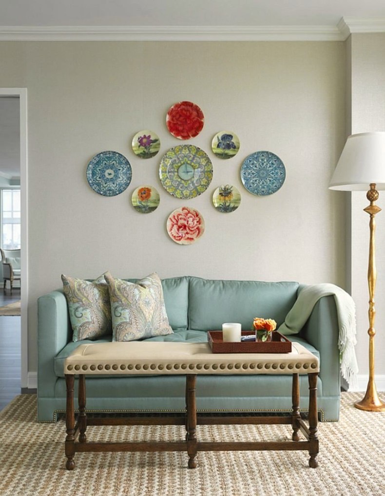 10 интересных вариантов декора стены над диваном