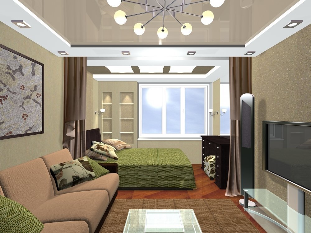 Спальня, совмещенная с гостиной - 125 фото примеров идей оформления интерьера