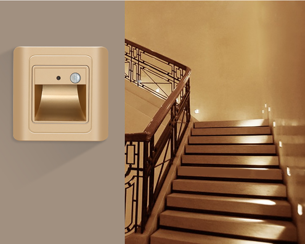 Подсветка лестницы - умная и автоматическая, с датчиком движения на ступенях, контроллер для включения света в частном доме
