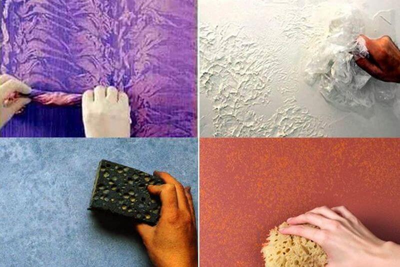 Фактурная краска для стен своими руками: виды покраски и как наносить +видео