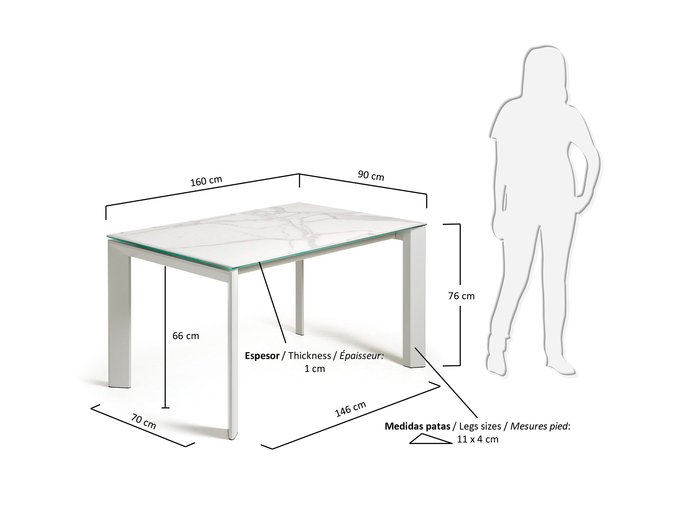стандартные размеры для стола