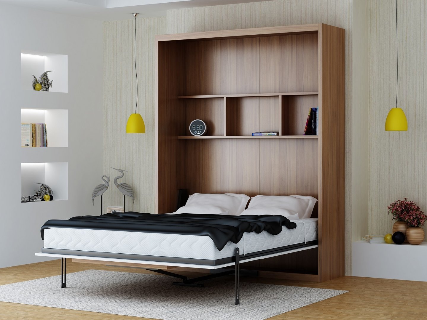 Кровать встроенная в шкаф: эффективная экономия пространства (70 фото дизайна) — дом и сад