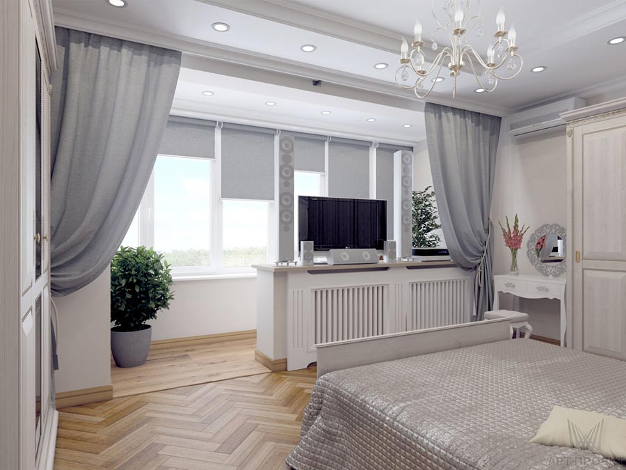Дизайн комнаты с балконом и окном на одной стене фото