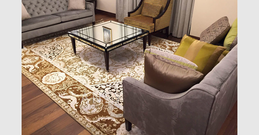 Модные ковры в интерьере гостиной – с ворсом, шегги и др. на фото