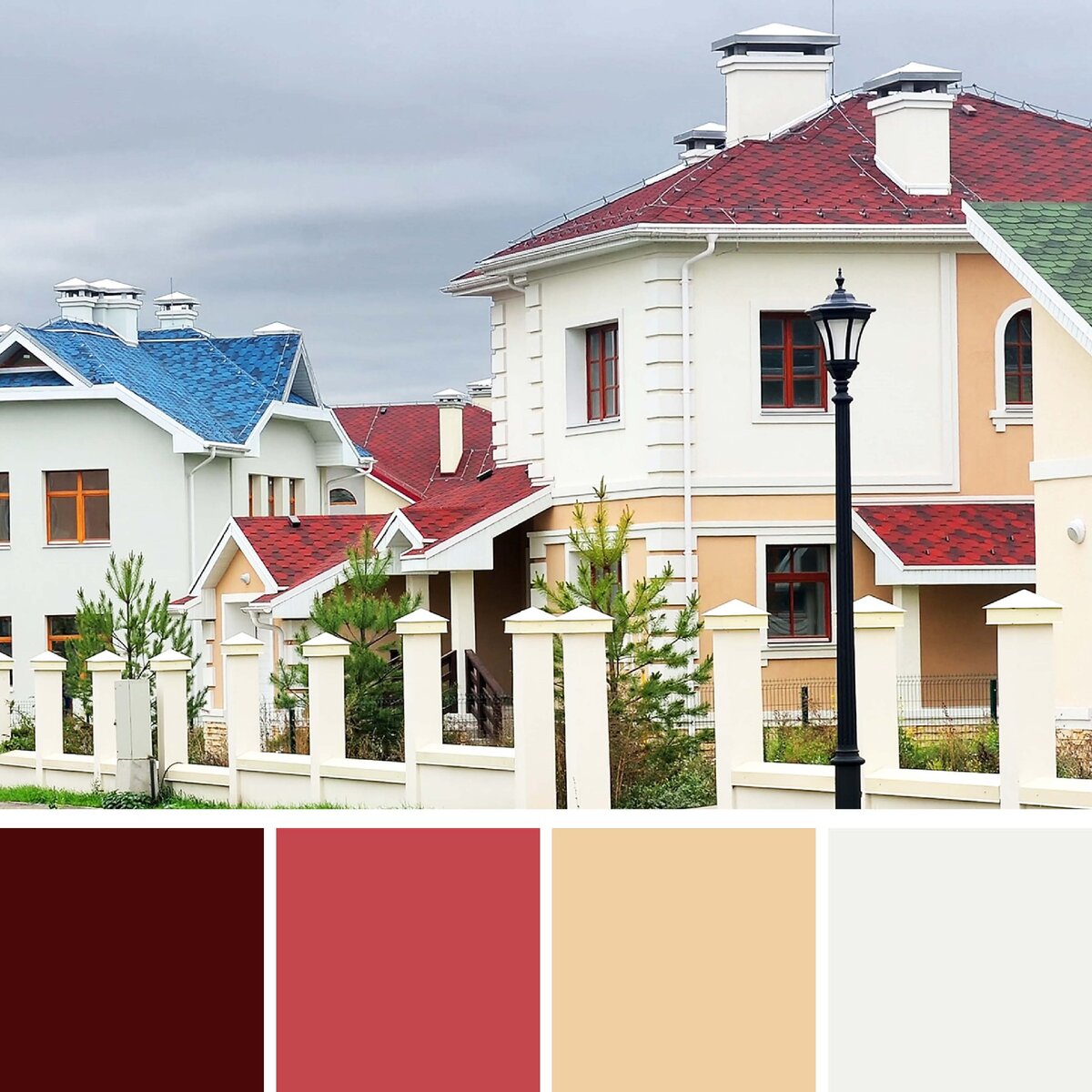 покраска домов фасадной краской сочетание цветов фото