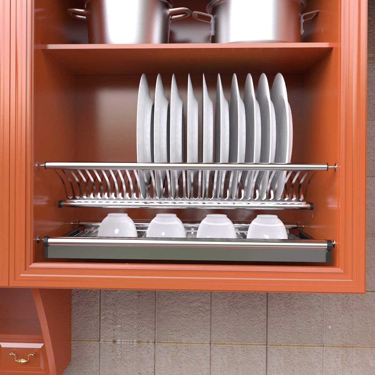 держатель для посуды в кухню в шкаф