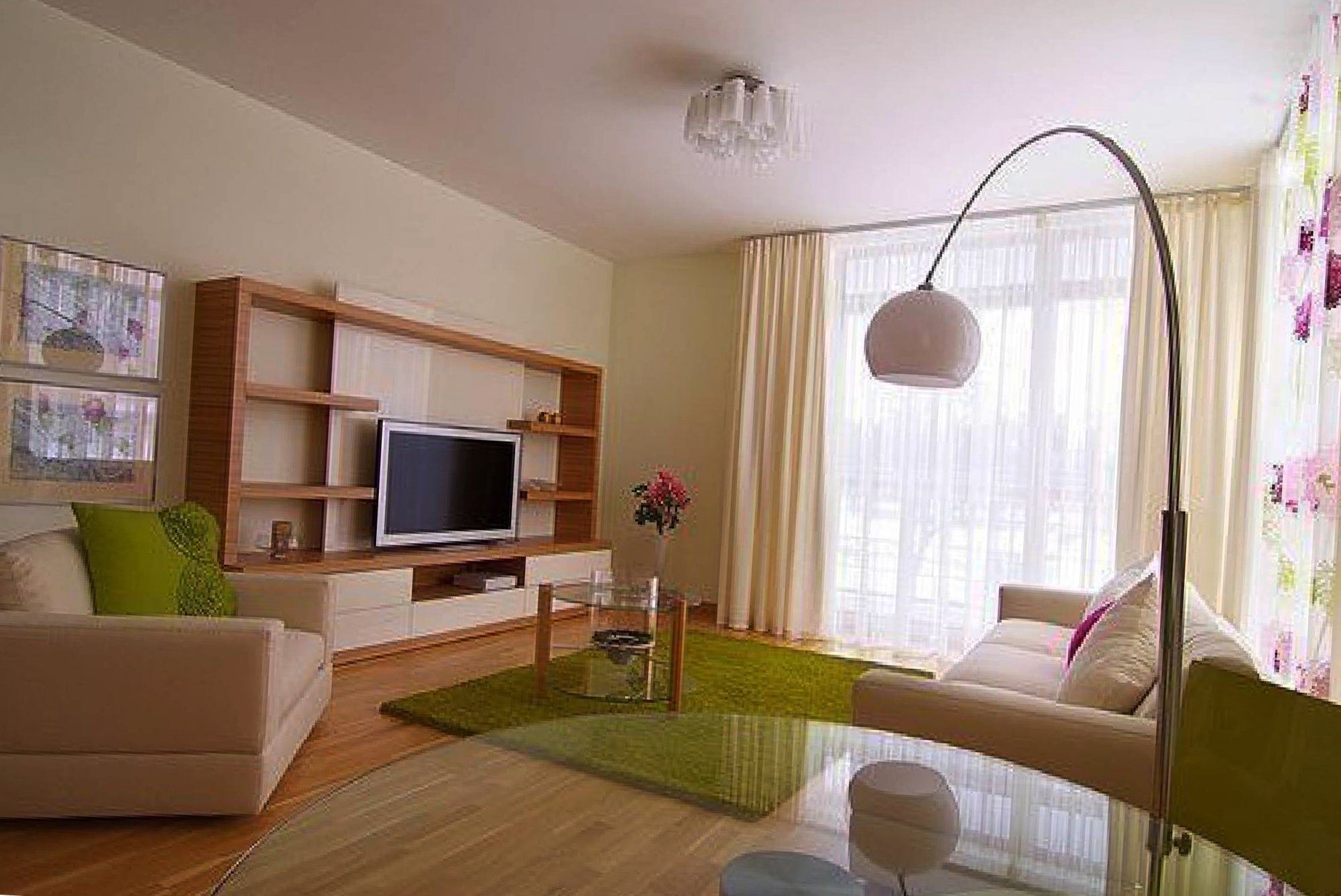 простой и красивый дизайн гостиной