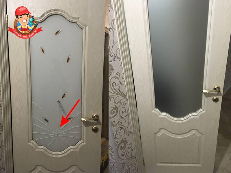 Как заменить стекло в межкомнатной двери?
