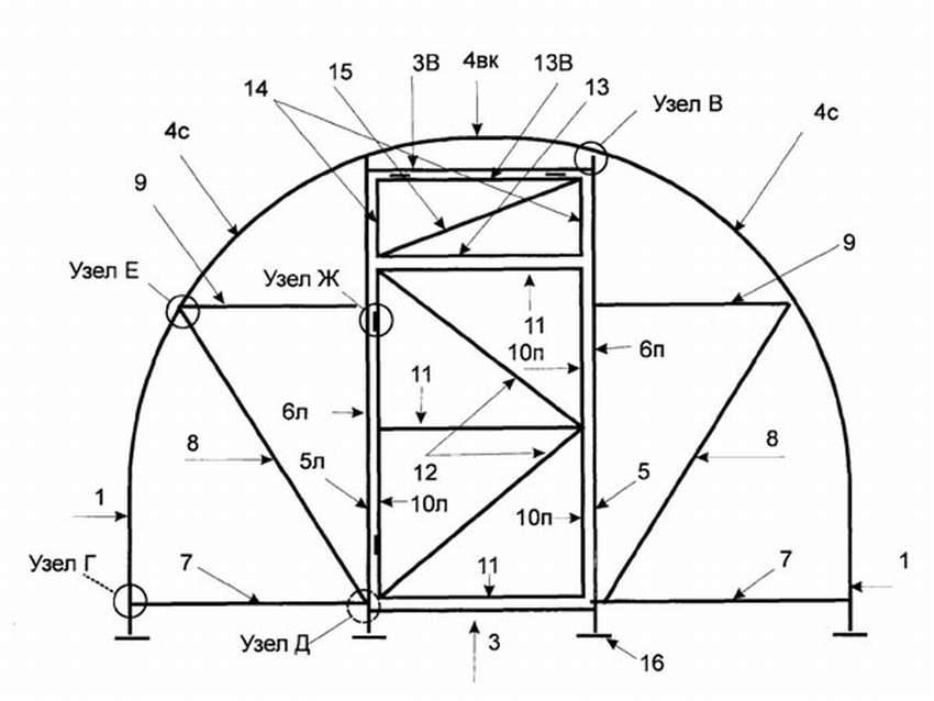 Чертеж теплицы 4х6