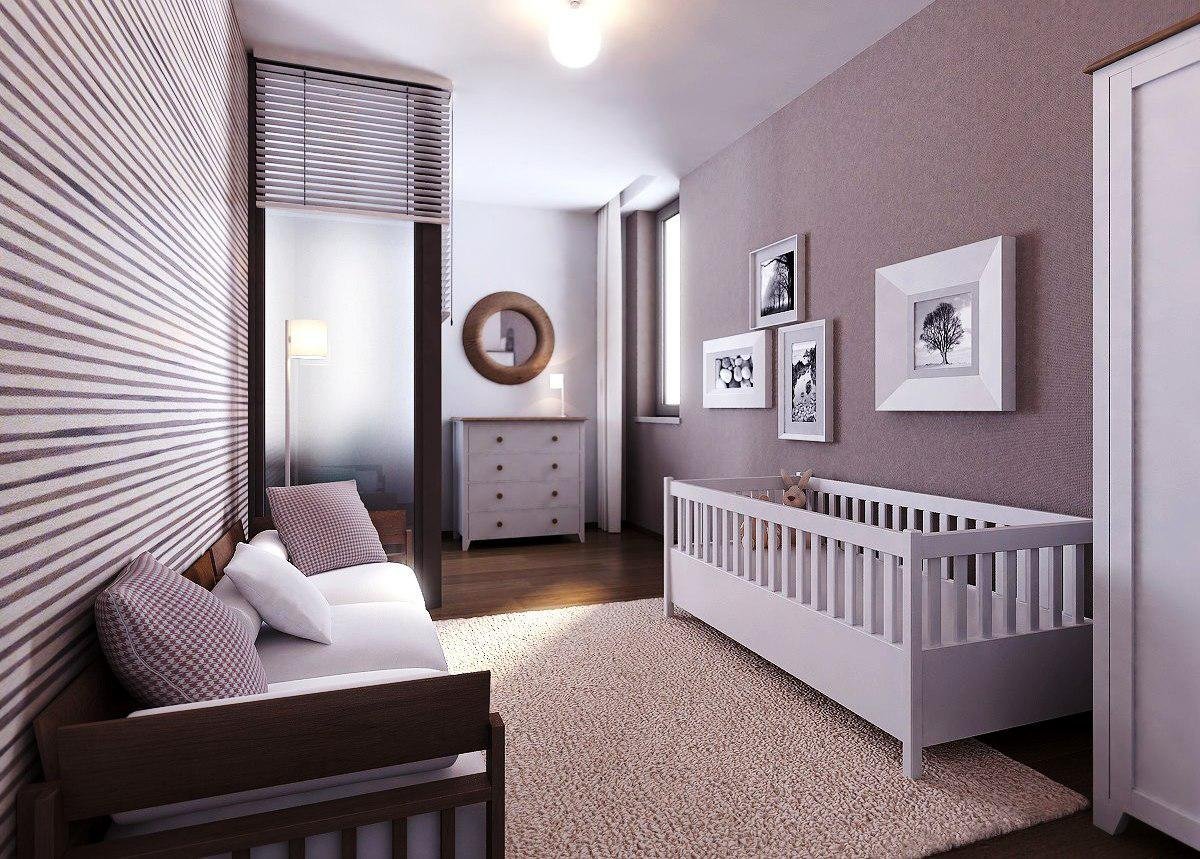 спальня 12 кв м реальный дизайн с детской кроваткой