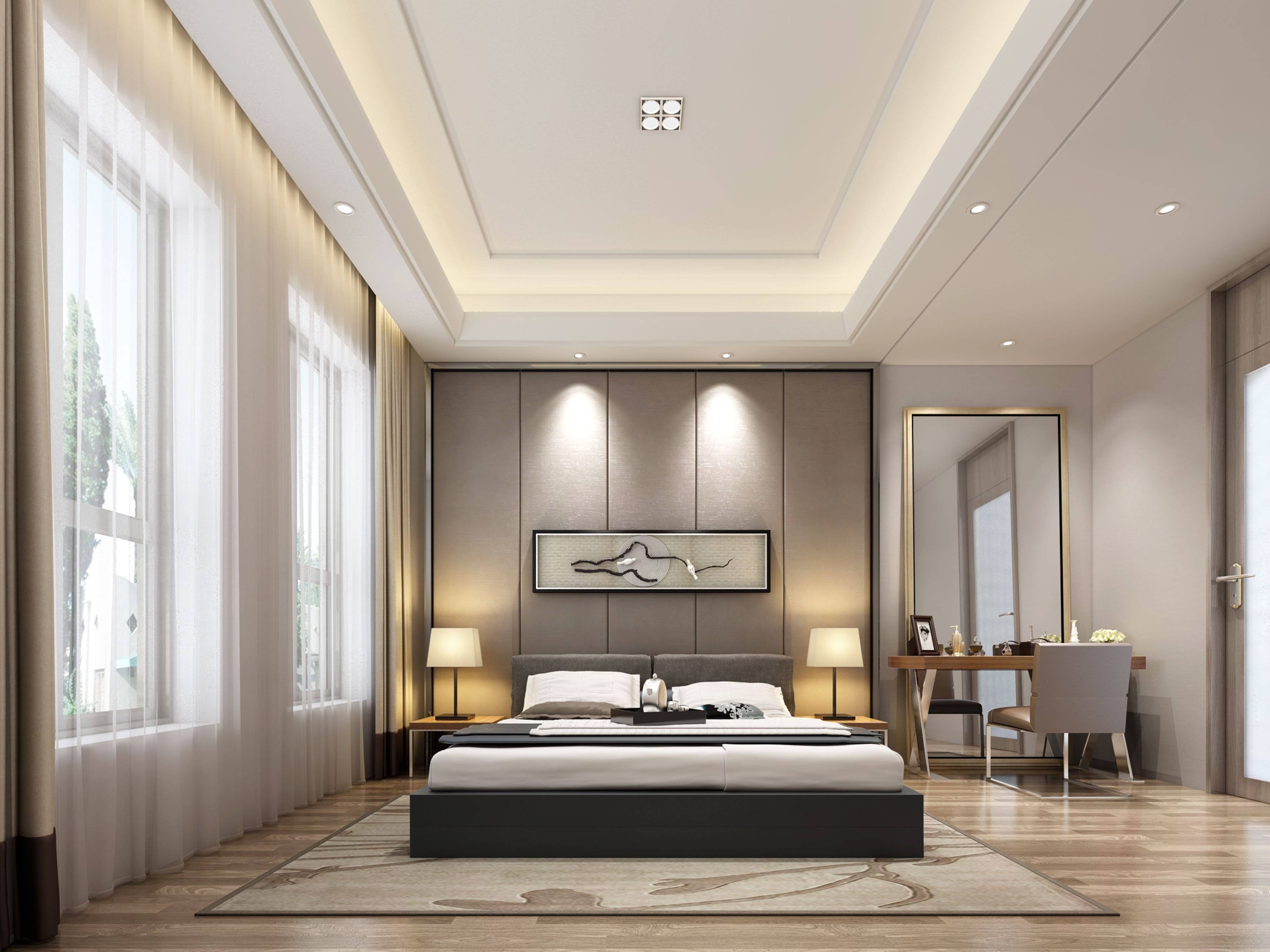 Потолки из гипсокартона в спальне - лучшие дизайны с подсветкой и без