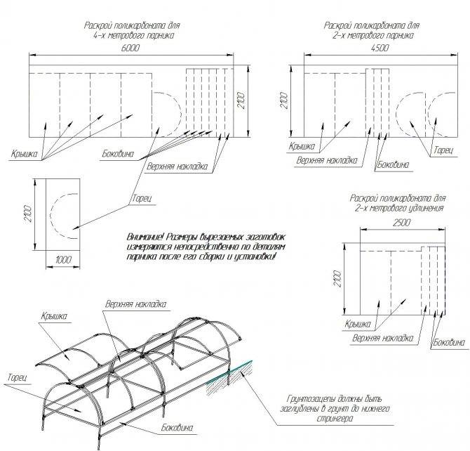 Парник своими руками чертежи с размерами