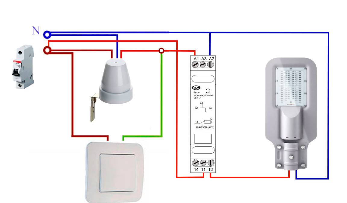 Схема подключения светореле к фонарям
