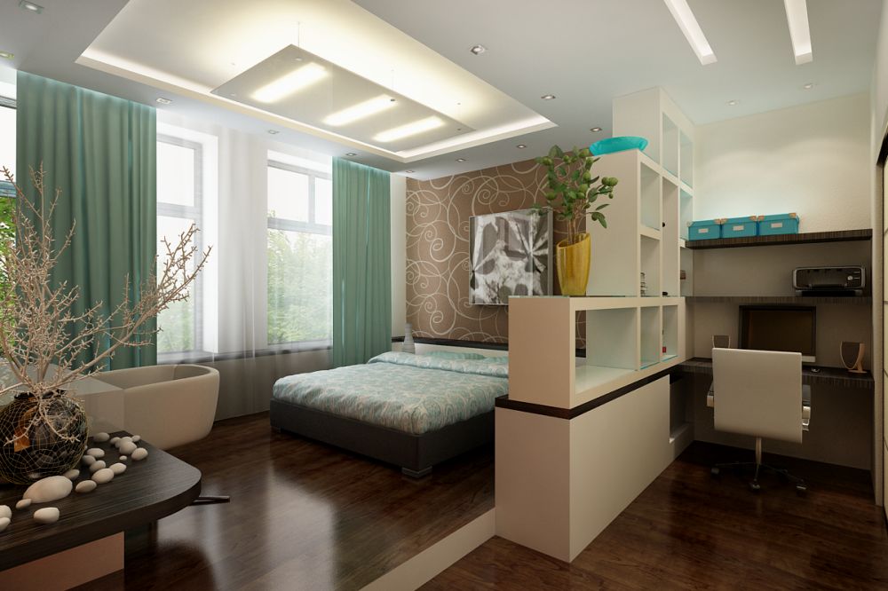 Дизайн гостиной-спальни: 100 фото идей, особенности планировки