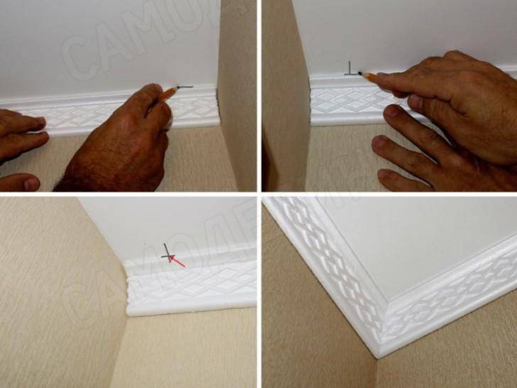 Как сделать угол потолочного плинтуса: пошаговая инструкция с использованием стусла и без него