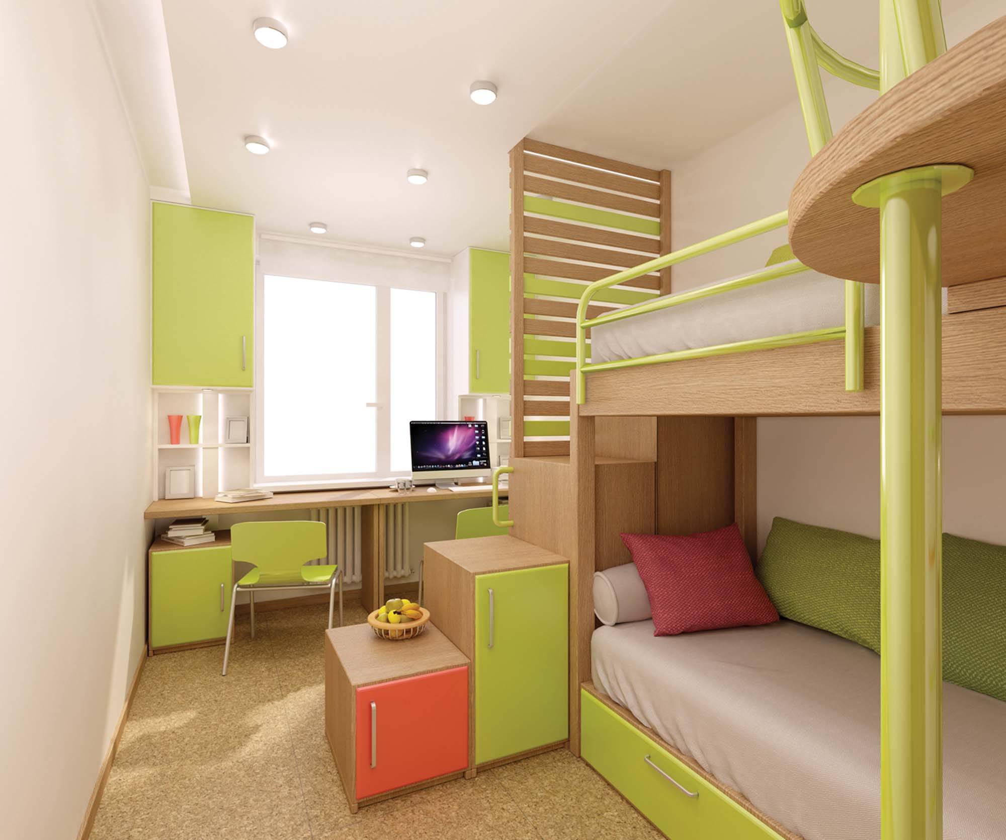 детские дизайн комнаты для двоих 14кв м